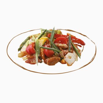 Говяжья вырезка с овощами в Чайхане Fusion